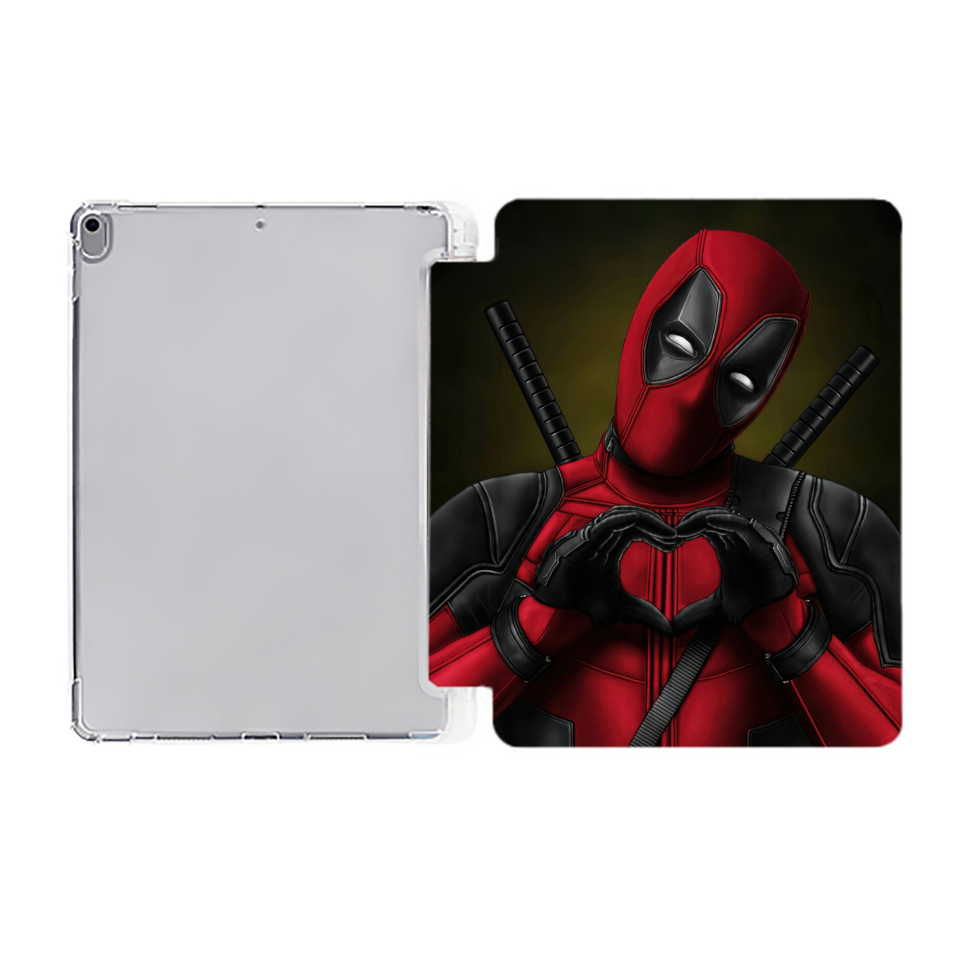 （画像用） Deadpool デッドプール IPad ケース ペン収納付き 三つ折りスタンド PUレザー×シリコン 対応機種9.5/10.5/10.9インチ